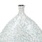 24" Light Blue Mother of Pearl Shell Floral Handmade Large Mosaic Vase with Cream Underlay